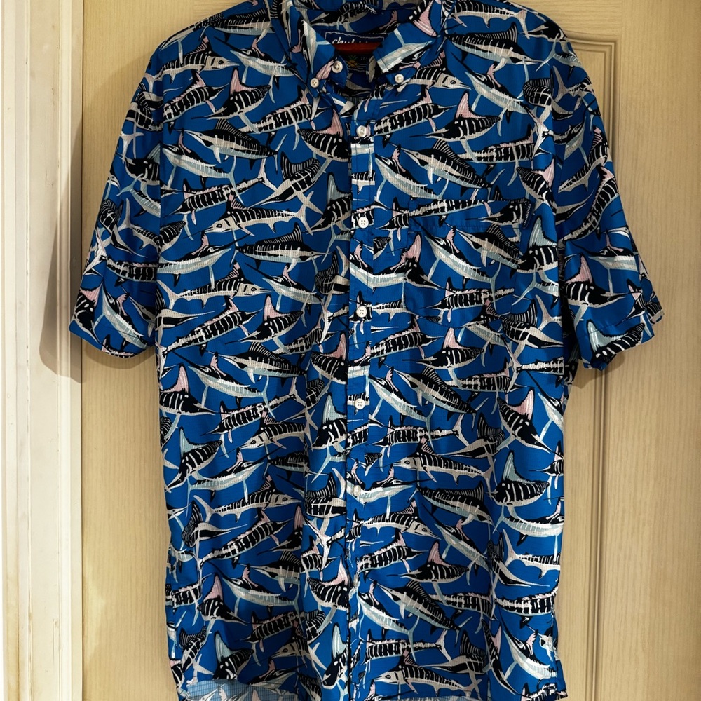 Chubbies Vibrant Blue Shark Print Shirt